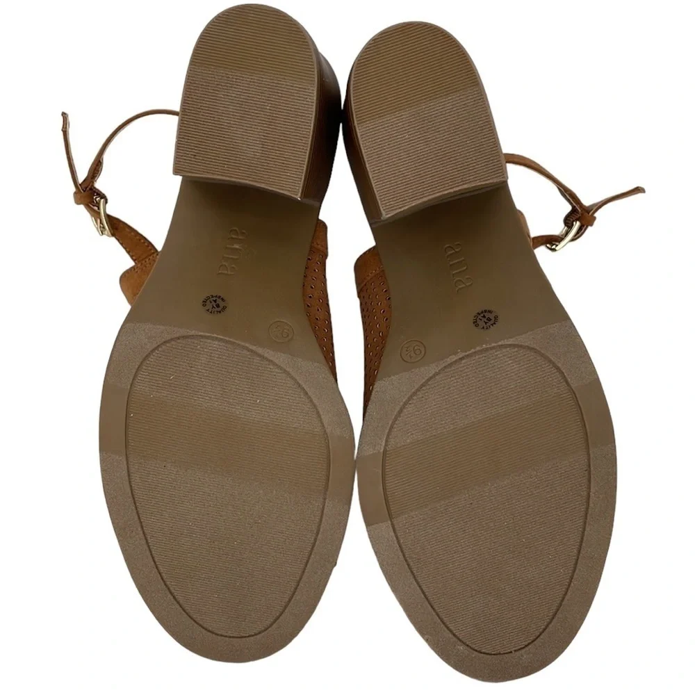 a.n.a Heels Shoes Sandals NWT Madelyn Mesh Cognac Brown Size 9.5 - Picture 12 of 14
